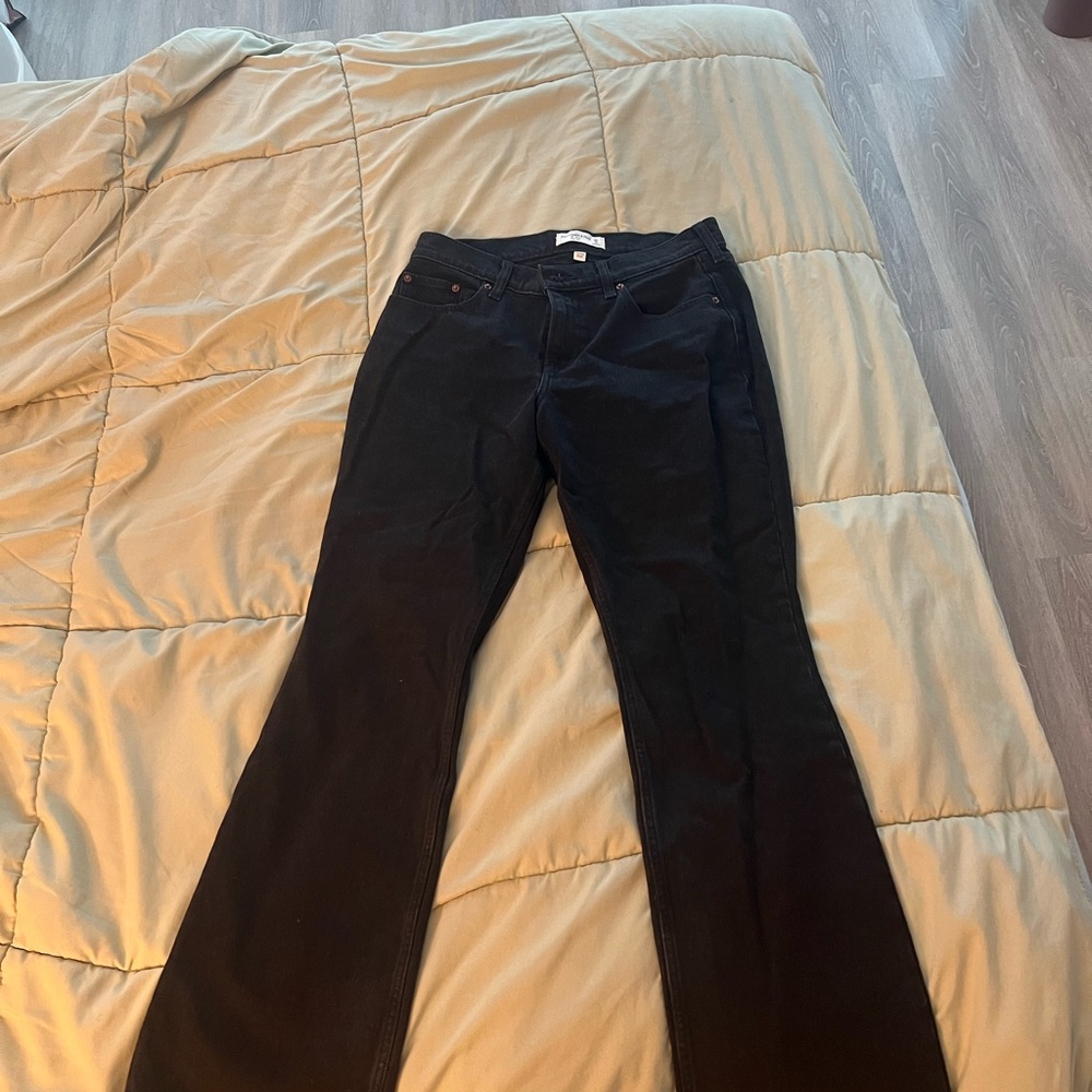 Abercrombie & Fitch Black Low-Rise Bootcut Jeans